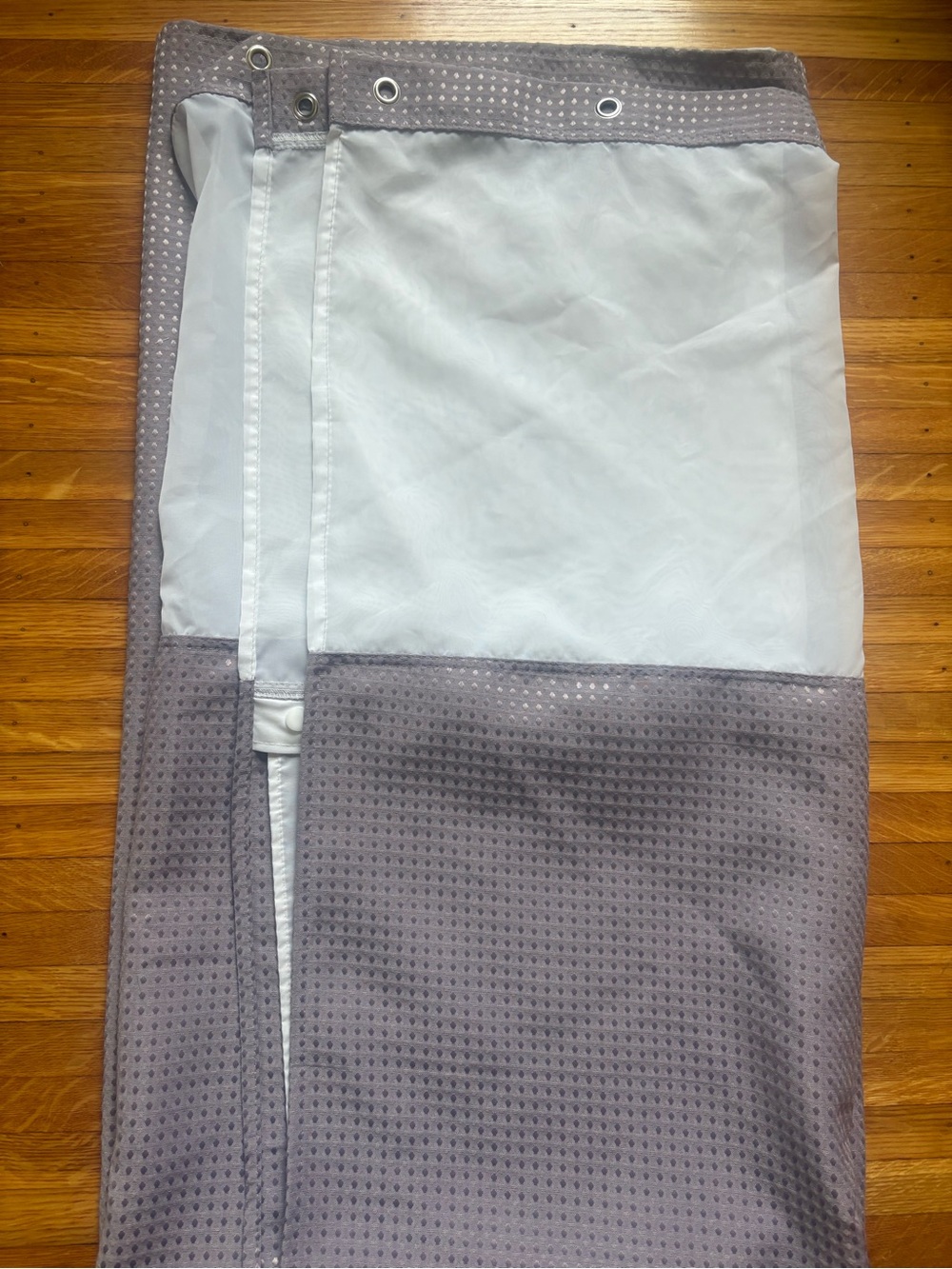 VETTA Gray and White Textured Shower Curtain Panel